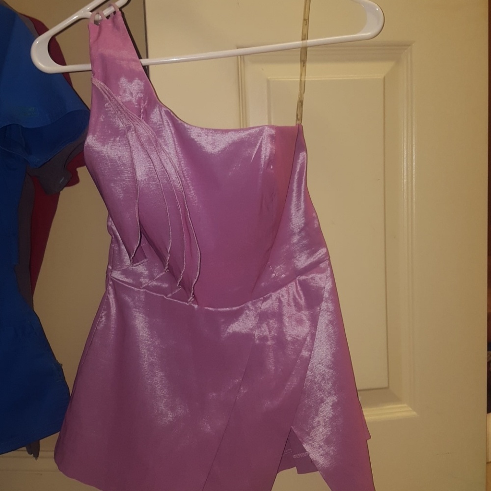 one shoulder top with ruffles